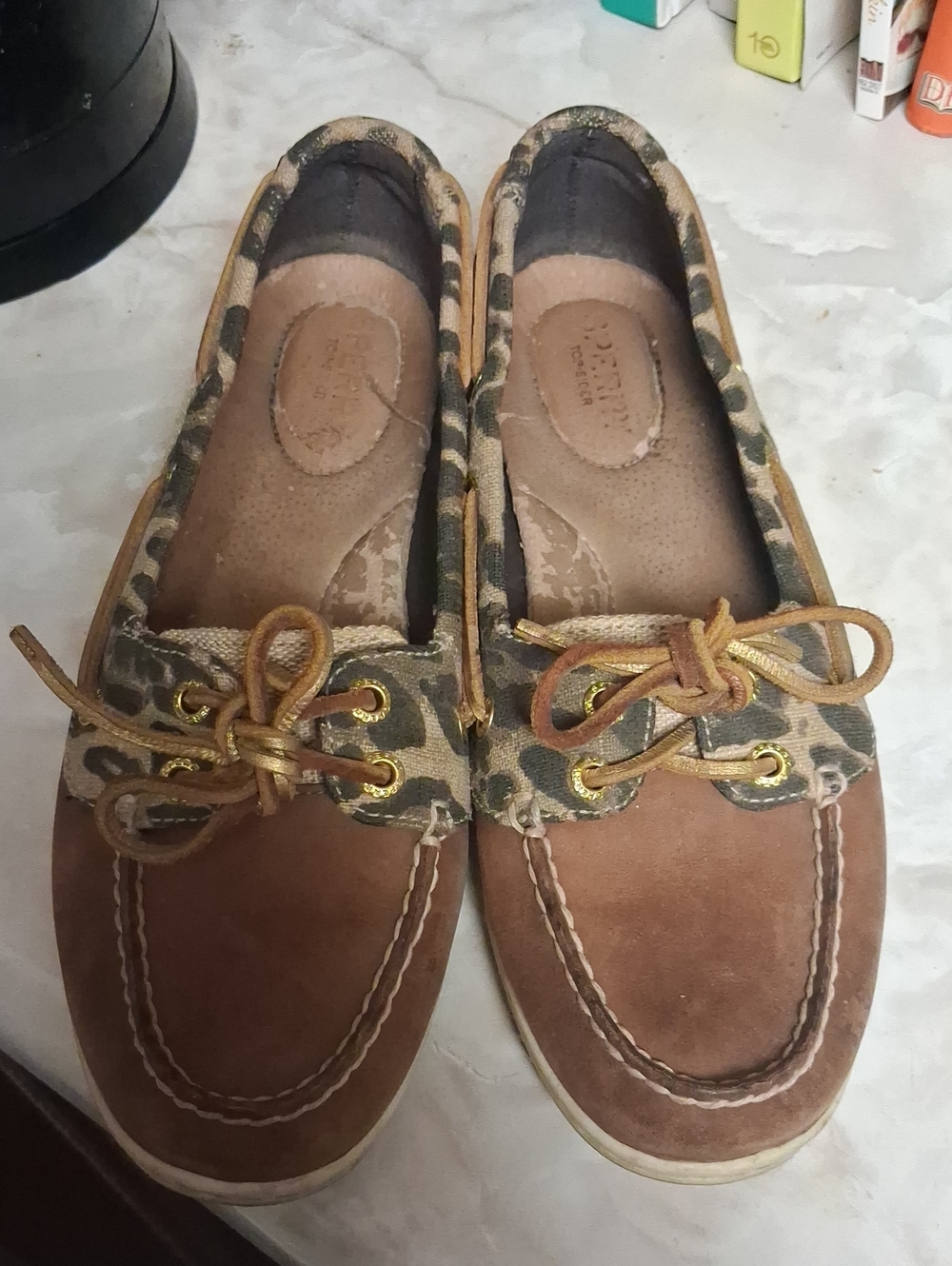 Leather And Leopard Print Sperry's